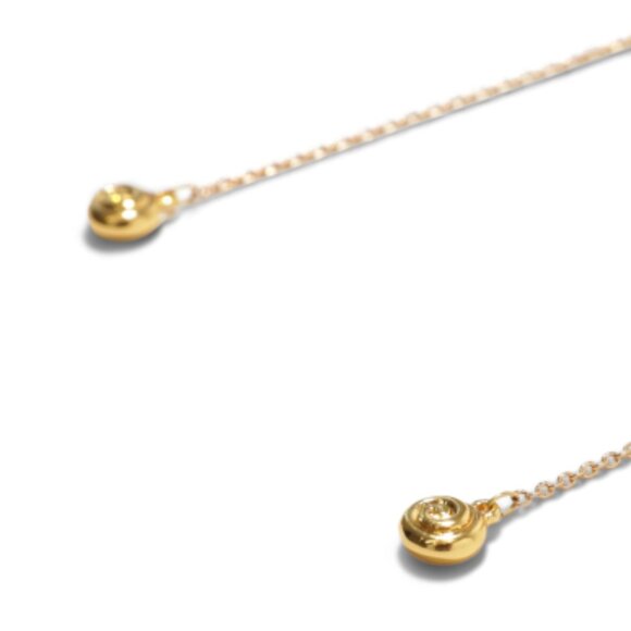 LUV AJ Shell Coil Threader Earring Modern Gold - Picture 2 of 9